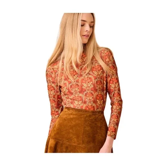 Hunter Bell Connor top harvest medallion XS festival boho 70s turtleneck - Picture 1 of 8